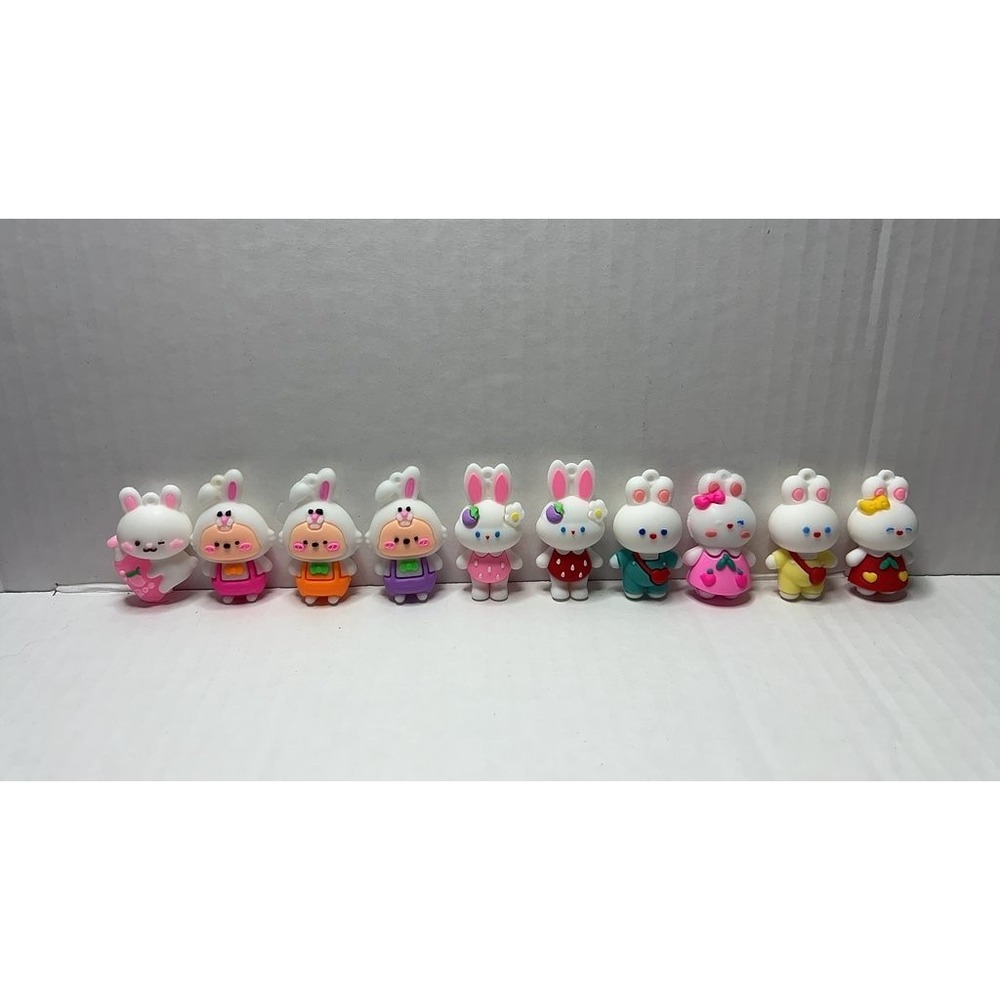 Set of 10 - 2inch Tall Resin Bunny Figurines